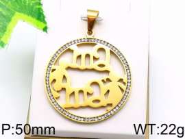 Stainless Steel Stone & Crystal Pendant