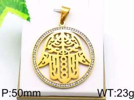Stainless Steel Stone & Crystal Pendant