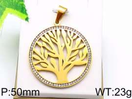 Stainless Steel Stone & Crystal Pendant