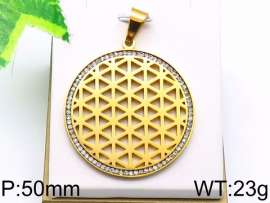 Stainless Steel Stone & Crystal Pendant