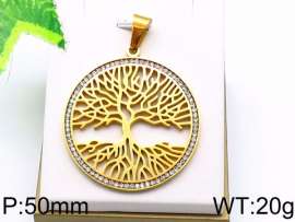 Stainless Steel Stone & Crystal Pendant