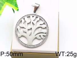 Stainless Steel Stone & Crystal Pendant