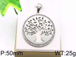 Stainless Steel Stone & Crystal Pendant