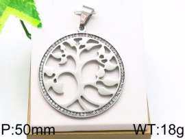 Stainless Steel Stone & Crystal Pendant