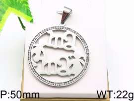 Stainless Steel Stone & Crystal Pendant