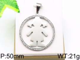 Stainless Steel Stone & Crystal Pendant