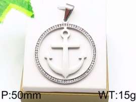 Stainless Steel Stone & Crystal Pendant