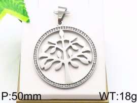 Stainless Steel Stone & Crystal Pendant