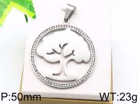 Stainless Steel Stone & Crystal Pendant