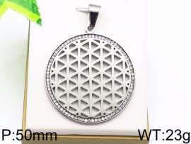 Stainless Steel Stone & Crystal Pendant