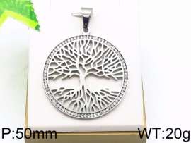Stainless Steel Stone & Crystal Pendant