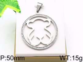 Stainless Steel Stone & Crystal Pendant