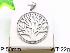 Stainless Steel Stone & Crystal Pendant