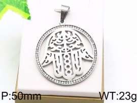 Stainless Steel Stone & Crystal Pendant