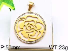 Stainless Steel Stone & Crystal Pendant