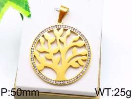Stainless Steel Stone & Crystal Pendant