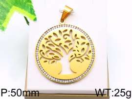 Stainless Steel Stone & Crystal Pendant