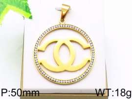 Stainless Steel Stone & Crystal Pendant