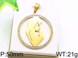 Stainless Steel Stone & Crystal Pendant