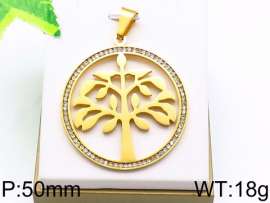 Stainless Steel Stone & Crystal Pendant