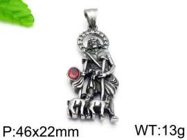 Stainless Steel Stone & Crystal Pendant