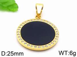 Stainless Steel Stone & Crystal Pendant