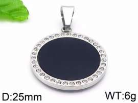 Stainless Steel Stone & Crystal Pendant
