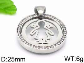 Stainless Steel Stone & Crystal Pendant