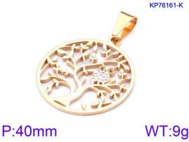 Stainless Steel Stone & Crystal Pendant