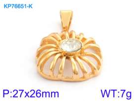 Stainless Steel Stone & Crystal Pendant