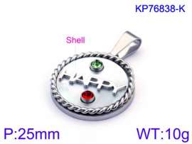 Stainless Steel Stone & Crystal Pendant