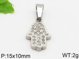 Stainless Steel Stone & Crystal Pendant