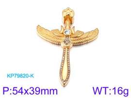 Stainless Steel Stone & Crystal Pendant