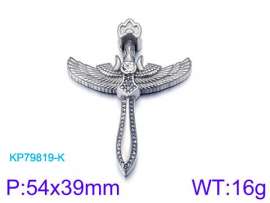Stainless Steel Stone & Crystal Pendant