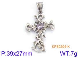 Stainless Steel Stone & Crystal Pendant