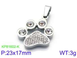 Stainless Steel Stone & Crystal Pendant