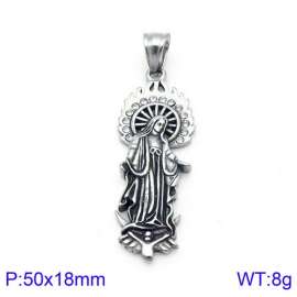 Stainless Steel Stone & Crystal Pendant