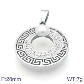 Stainless Steel Stone & Crystal Pendant