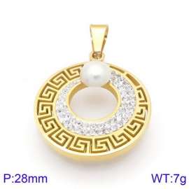 Stainless Steel Stone & Crystal Pendant