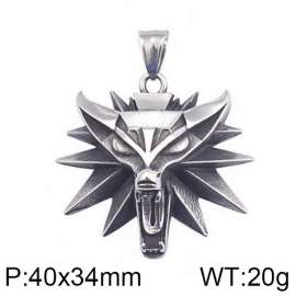 Oxidation Wizard3 Wild Hunt Game Pendant Necklace Anima Wolf Head Necklace